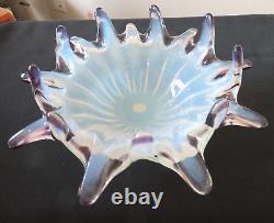 Murano Fratelli Toso Art Glass Pulled Edge Opalescent 10 Bowl Exc Cond