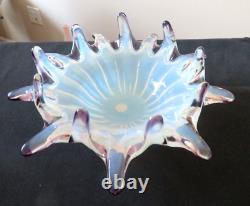 Murano Fratelli Toso Art Glass Pulled Edge Opalescent 10 Bowl Exc Cond