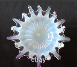 Murano Fratelli Toso Art Glass Pulled Edge Opalescent 10 Bowl Exc Cond