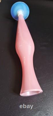 Murano Glass Pink Opaline Large Vase