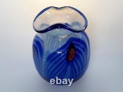 Murano Italian Style Art Glass Vase Vintage Opalescent Italian Studio Blown Vase