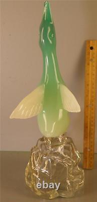 Murano Italy Opaline Art Glass Bird Decanter 16'' High Marked