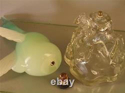 Murano Italy Opaline Art Glass Bird Decanter 16'' High Marked