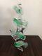 Murano Opalescent Glass Birds On A Branch Sculpture Signed