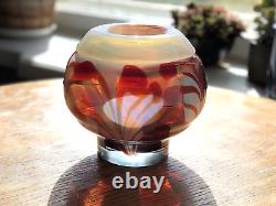 Murano Vase Opalescent Glass Vase Blown Art Glass Contemporary Vase MCM