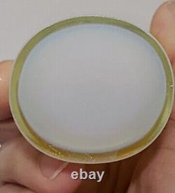 Murano Yellow Opaline Cased Hand Blown Art Glass Vase Glows Great Quality 6 3/4