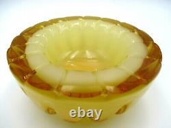 Murano golden amber & alabastro opalescent sommerso art glass geode bowl