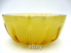 Murano golden amber & alabastro opalescent sommerso art glass geode bowl