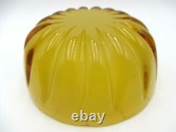 Murano golden amber & alabastro opalescent sommerso art glass geode bowl