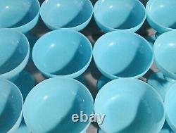 NEWithOLD 1930's SET 6 BLUE OPALINE PORTIEUX VALLERYSTHAL SHERBET GLASSES #1/2