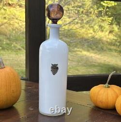 Neopolitan White Opaline Glass Decanter/genie Bottle Vintage