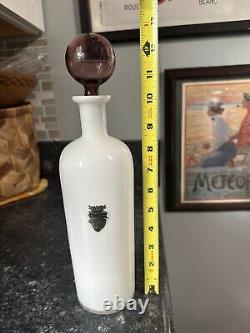 Neopolitan White Opaline Glass Decanter/genie Bottle Vintage