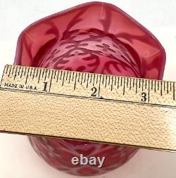 Northwood Art Glass Opaline Brocade Spanish Lace Cranberry Opalescent Spooner
