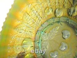 Northwood Carnival Art Glass Three Fruits Aqua Opalescent Stippled Plate