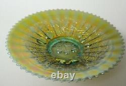 Northwood Carnival Art Glass Three Fruits Aqua Opalescent Stippled Plate