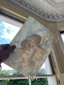 Oil on Opaline Glass Classical Grand Tour Venus Kissing Cupid After Hans Zatzka