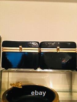 One Antique French Opaline Glass Box Casket Empire Era Brass Trim, Baccarat