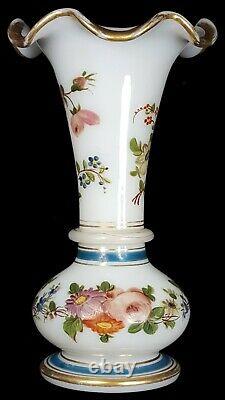 Opal Crystal Baccarat Vase Opaline J. F. Robert Louis-Philippe