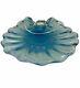 Opalescent Blue Italian Art Glass Seashell Bowl By Cenedese Murano Vetri 1970s
