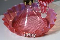 Opalescent Cranberry Vaseline Epergne