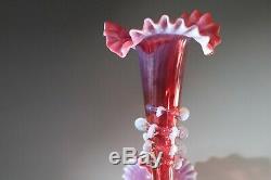 Opalescent Cranberry Vaseline Epergne