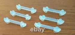 Opalescent Glass Knife Rests x6 SABINO FRANCE Ducks Double ended Art Deco