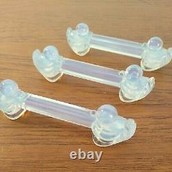 Opalescent Glass Knife Rests x6 SABINO FRANCE Ducks Double ended Art Deco