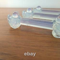 Opalescent Glass Knife Rests x6 SABINO FRANCE Ducks Double ended Art Deco