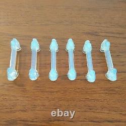 Opalescent Glass Knife Rests x6 SABINO FRANCE Ducks Double ended Art Deco