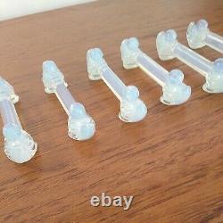 Opalescent Glass Knife Rests x6 SABINO FRANCE Ducks Double ended Art Deco