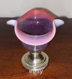 Opalescent & Pink Uranium Posy Vase/Salt cellar