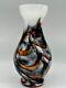 Opaline Empoli Vase By Carlo Moretti Italy Glass White Opal And Orange 10.5