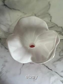 Opaline Florence Italy Vintage 1960's Pop Art flame Orange and White Vase 42cm