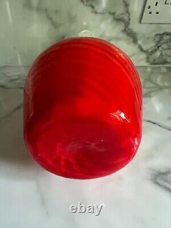 Opaline Florence Italy Vintage 1960's Pop Art flame Orange and White Vase 42cm