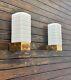 Opaline Glass & Brass Circa Marine Artefact Wall Art Deco Light Fixture Lot Of 2