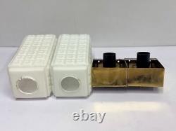 Opaline Glass & Brass Circa Marine Artefact Wall Art Deco Light Fixture Lot of 2
