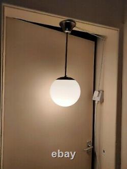 Opaline White glass Ceiling Lamp Light Fixed tube drop Bauhaus style Art Deco