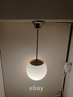 Opaline White glass Ceiling Lamp Light Fixed tube drop Bauhaus style Art Deco