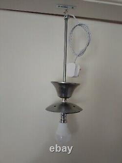 Opaline White glass Ceiling Lamp Light Fixed tube drop Bauhaus style Art Deco