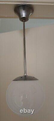 Opaline White glass Ceiling Lamp Light Fixed tube drop Bauhaus style Art Deco