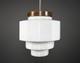 Original 1930s English Art Deco Stepped Opaline Glass Pendant Lamp 2 Available