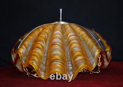 Original 1940s art deco 3 -moulded slip clamshell opalescent glass Odeon light