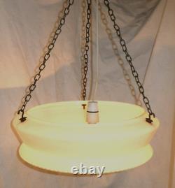 Original Art Deco 1930's Large Opaline Opaque Engraved Glass Ceiling Light Shade