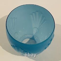 Original Art Deco Opalin Glass Blue Globe Lamp Shade