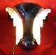 Original French Art Deco Wall Lamp With Opalescent Bluish Glass. Original