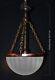 Original Jefferson Moonstone Opaline Milk Glass Plafonier Pendant Light 1930s