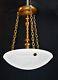 Original Jefferson Moonstone Opaline Milk Glass Plafonier Pendant Light 1930s