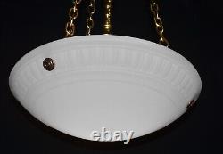 Original Jefferson moonstone opaline milk glass plafonier pendant light 1930s