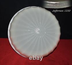 Original Jefferson moonstone opaline milk glass plafonier pendant light 1930s