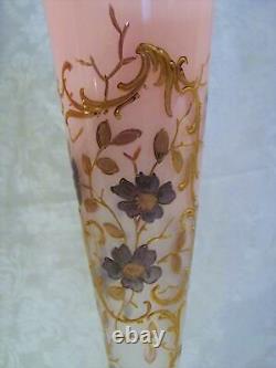 Pair Antique Opaline Art Glass Vases Circa 1900- 1920